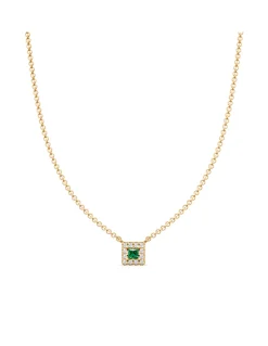 GOLAY Collezione Smeraldo Collana in oro, diamanti e smeraldi 0.08 ct - GPV469DSMG