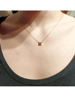 GOLAY Collezione Smeraldo Collana in oro, diamanti e smeraldi 0.08 ct - GPV469DSMG