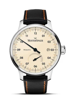 Meistersinger PRIMATIC quadrante Avorio - acciaio su cinturino in pelle - ref. PR903