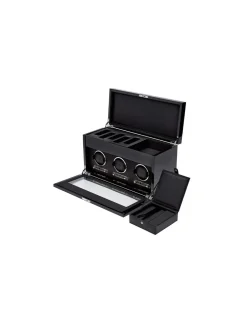 WOLF SAVOY rotore carica orologio triplo nero